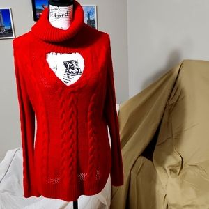 Bright Red Cut Out Sweater